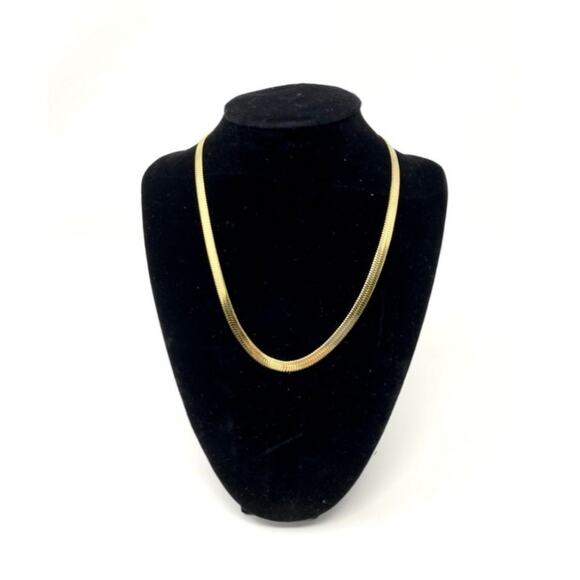 NWT Jennifer Zeuner Hamilton Snake Chain Necklace 14K Gold Plated Vermeil - Picture 3 of 9